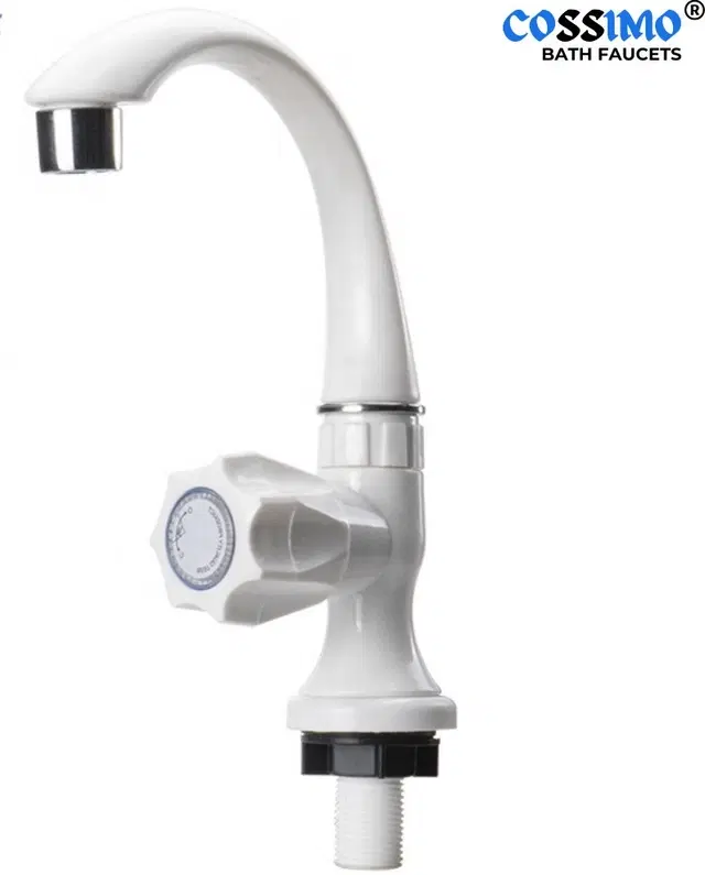 Plastic Swan Neck Tap with Foam Flow for Wash Basin, White