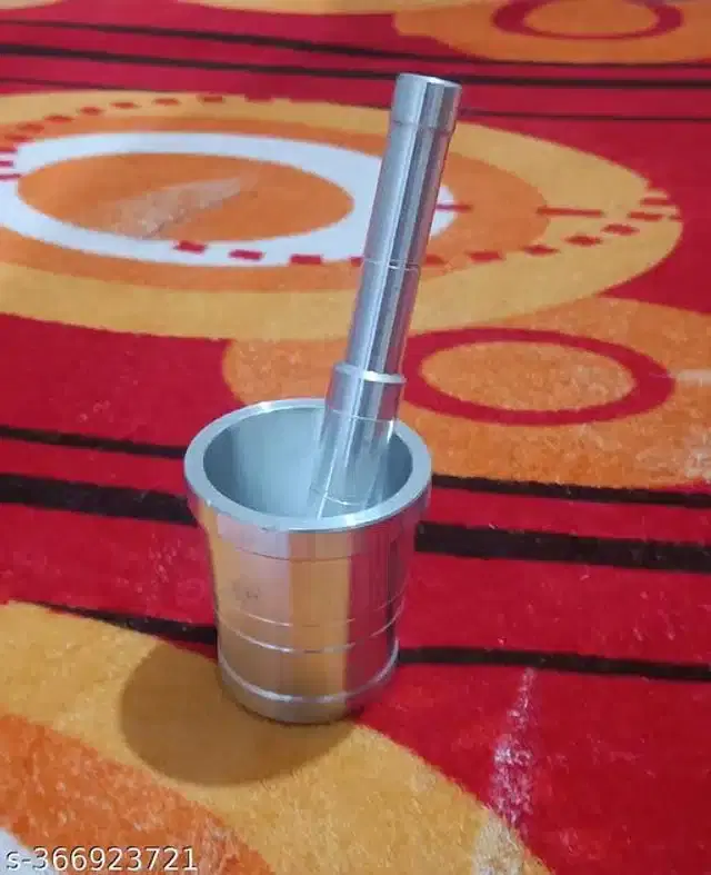 Aluminium Mortar with Pestle Set, Silver