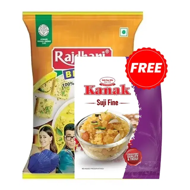 Rajdhani Besan 1 Kg + Free Kanak Sooji 500 g