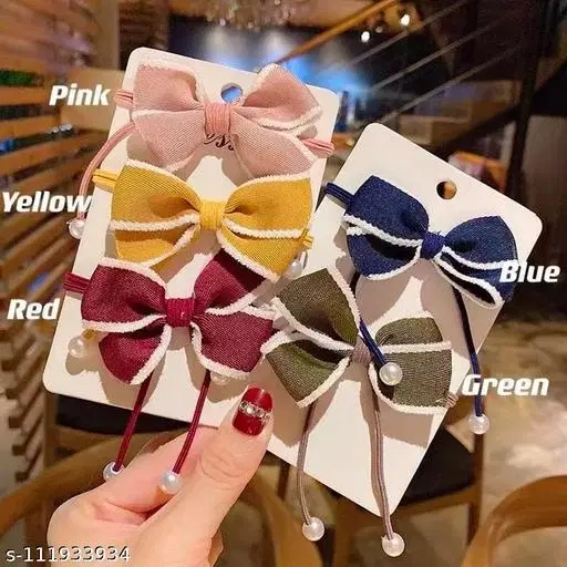 Vibrant Scrunchies for Women, Pack of 5 (Yellow)