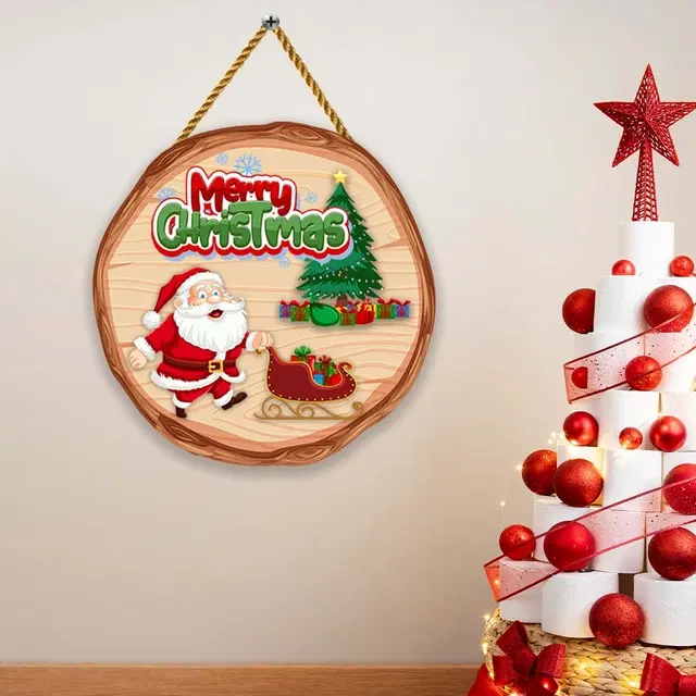 Wooden Wall Hanging for Christmas, Multicolor