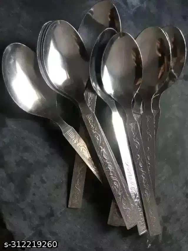 Stainless Steel Spoons, Silver, Pack of 12