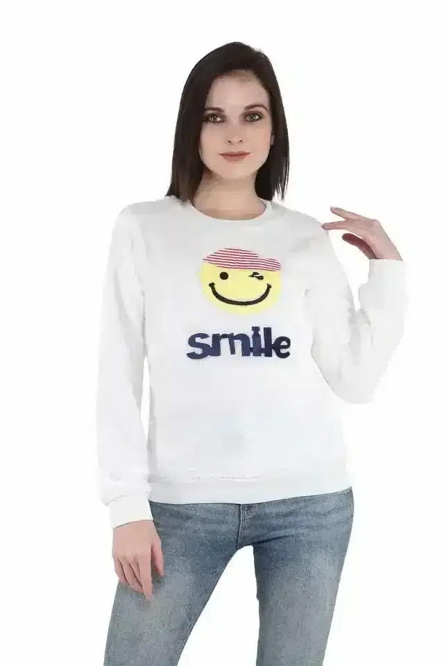 Sainath Fur Smile Sweatshirt (White, S)