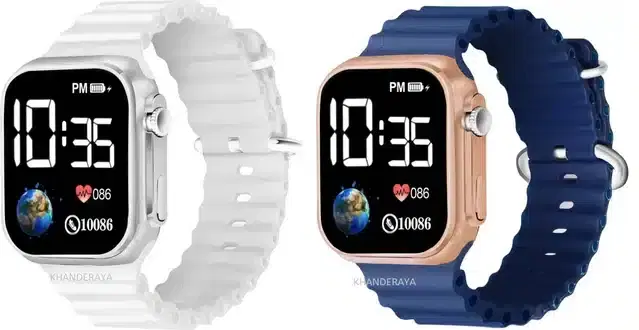 Electronic LED Digital Watch for Kids, Pack of 2 (Multicolor)