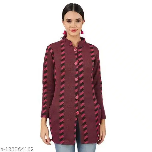 Woolen Sweater for Women (Pink, M)