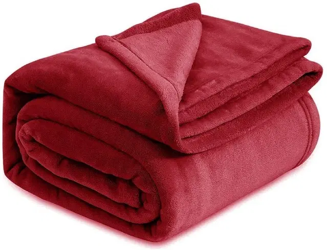 Wool Solid Blanket, Red (225x150 cm)