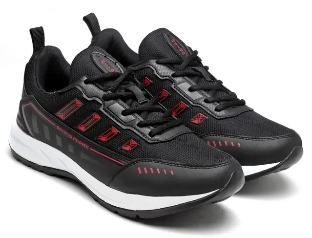 ASIAN Casual Sneaker Shoes for Men, Black & Red (9)