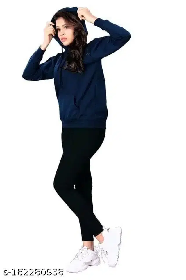 Full Sleeves Sweatshirts for Women (Navy Blue, S)