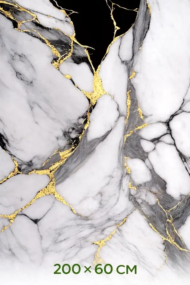 Black Gold Marble Luxury High Glossy  WaterProof , Stain Resistance Wallpaper (60*200 cm)