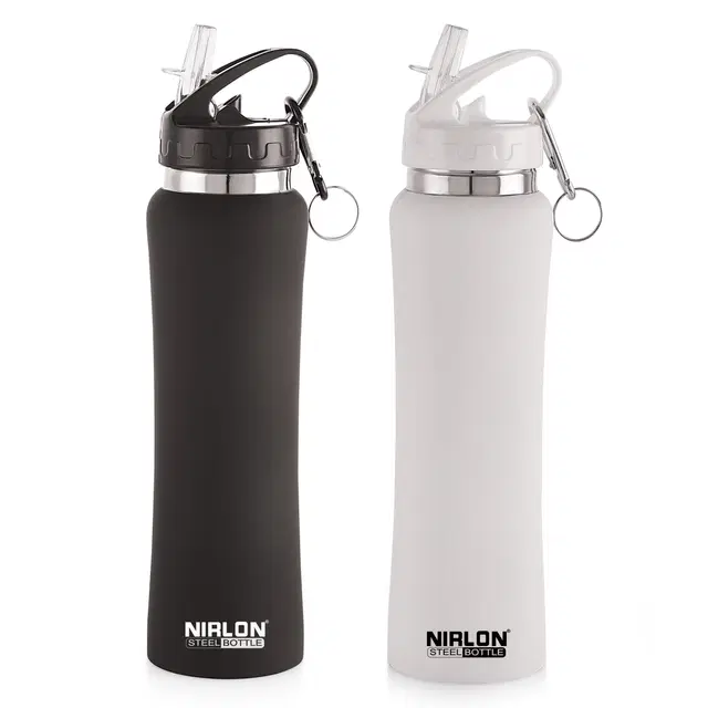 Nirlon Stainless Steel Sipper Water Bottle, Multicolor, 750 ml, Pack of 2