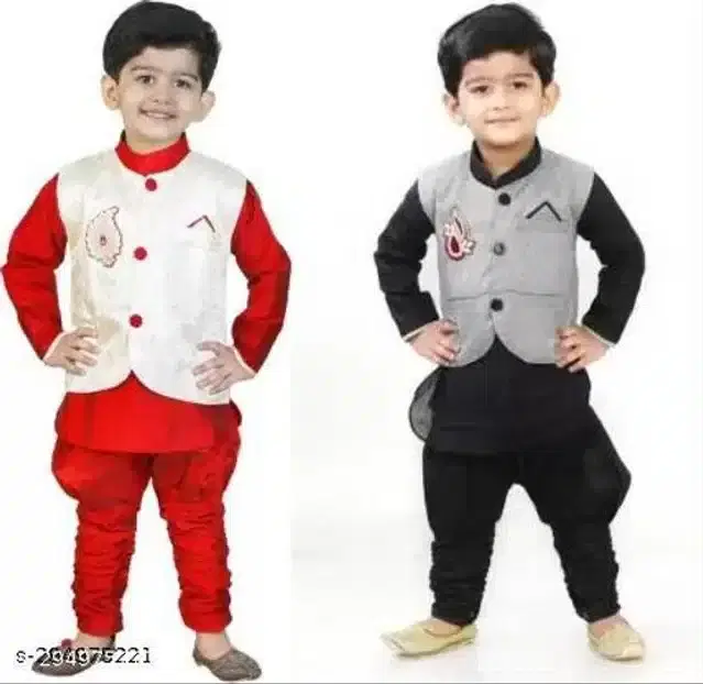 Sherwani Set for Boys, Pack of 2 (Multicolor, 1-2 Years)