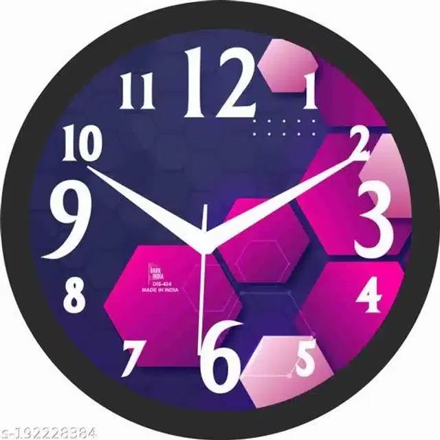 Designer Analog Wall Clock, Purple