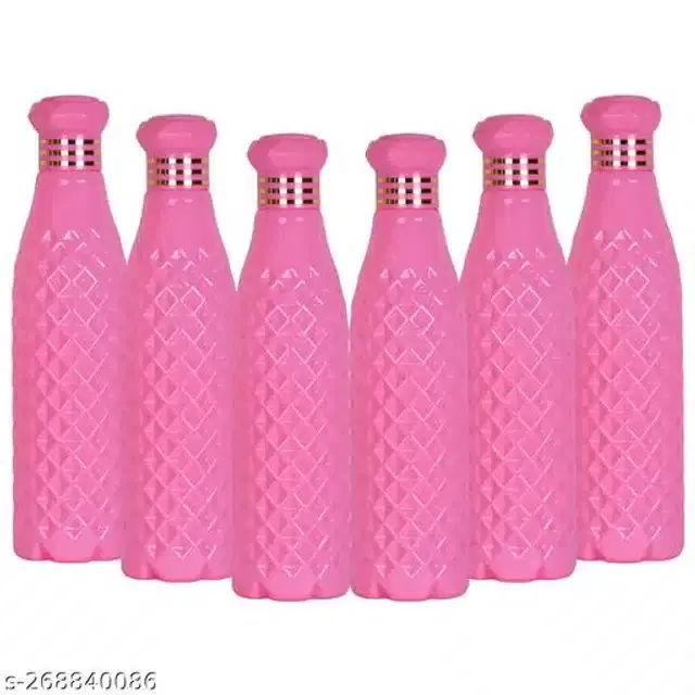 Water Bottle Set, Pink, 1000 ml, Pack of 6
