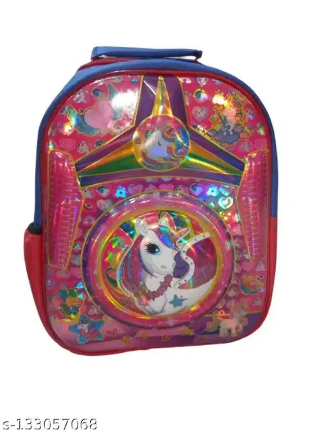 Plastic Unicorn Theme Bag for Kids, Multicolor