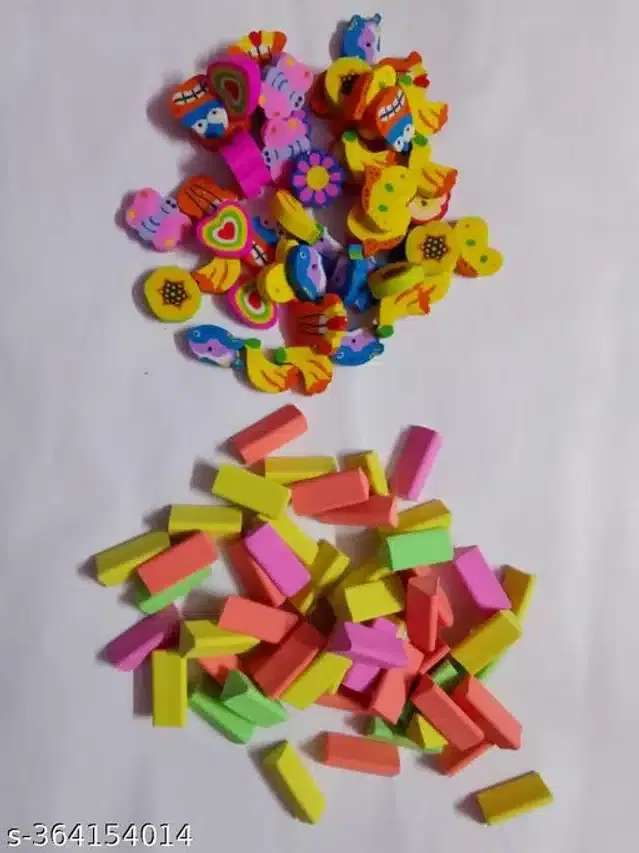 Mini Erasers for Childrens, Multicolor, Pack of 50