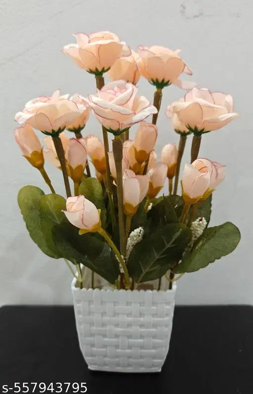 Plastic Artificial Flower With Pot,Multicolour