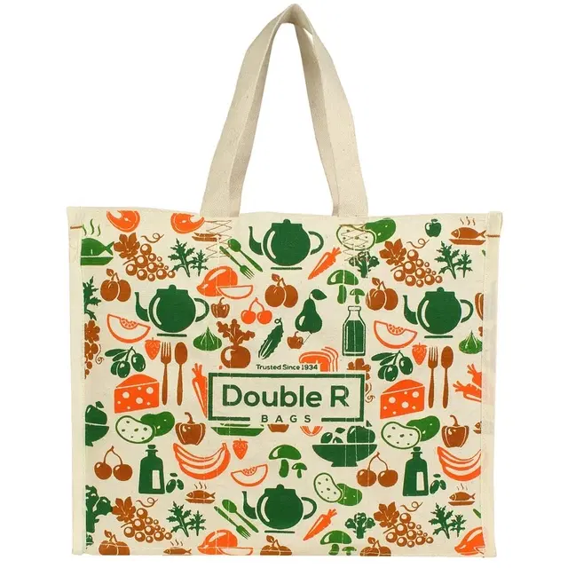 TerraHome x Double-R Reusable Heavy Duty Waterproof Shopping Bag with Long Handles | Large Grocery, Vegetable & Kitchen Storage Carry Bag | Multipurpose Jhola/Thela | Durable Reusable Tote Bag for Daily Use