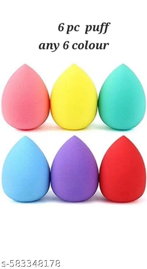 Makeup Spong Puff, Multicolor, Pack of 6