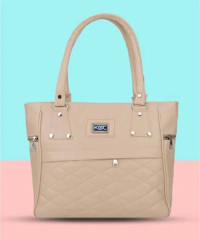 PU Handbag for Women, Beige