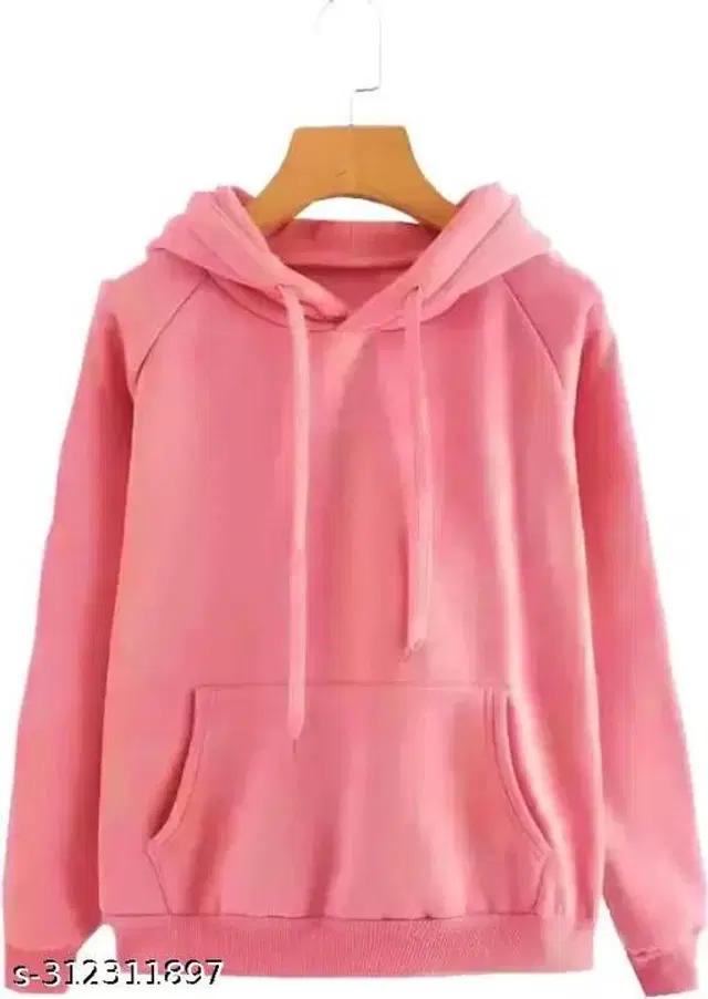 Fleece Hoodie for Women (Pink, S)