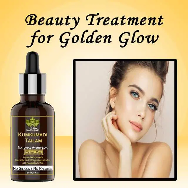 Haria Naturals Pure Kumkumadi Tailam For Radiant Skin For Brightens, Healthy & Glowing Skin 30 ml, B-15226