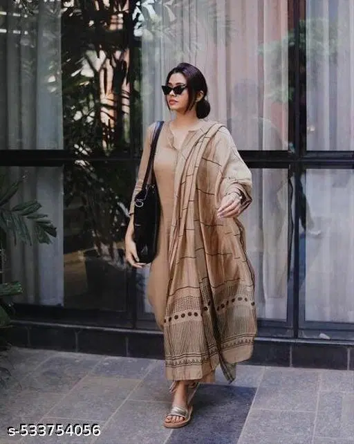 Kurta Set for Women (Brown, XXL)