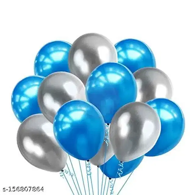 Balloons for Decoration, Blue & Silver, Pack of 100