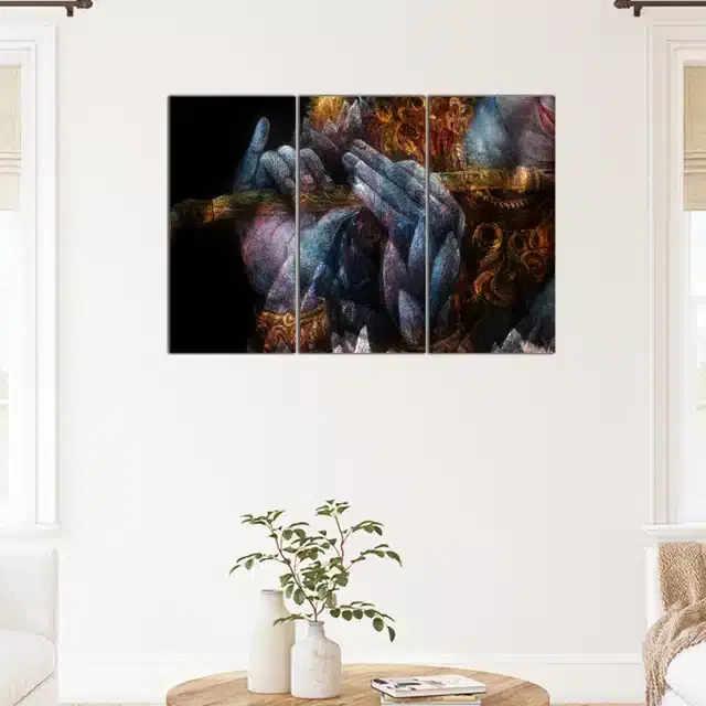 Wooden Wall Paintings, Set of 1, Multicolor, 24x16 Inches