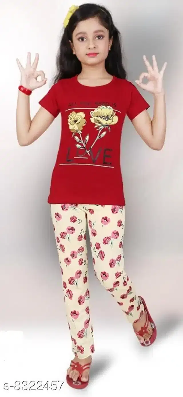 Nightsuit for Girls (Multicolor, 2-3 Years)