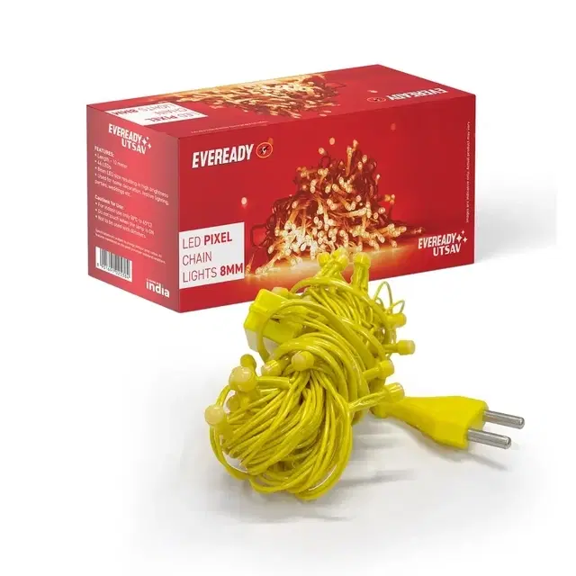 Eveready Utsav 10 Meter 8mm, 46 Pixel Led Chain String Light, Warm White