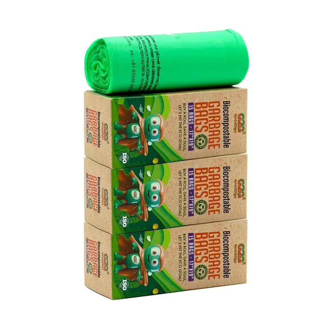 Good2Go Biodegradable 15 Pcs Garbage Bags, Green, 13 L, 17x19 inches, Pack of 3