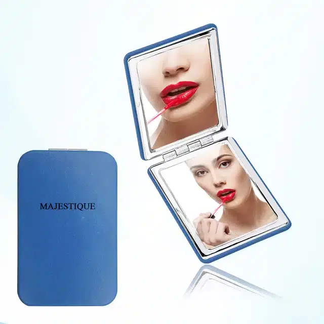 Majestique Rectangle Compact Mirror Pu 1X/2X Magnification, B-20