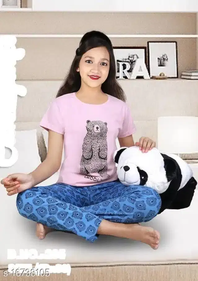 Nightsuit for Girls (Multicolor, 2-3 Years)