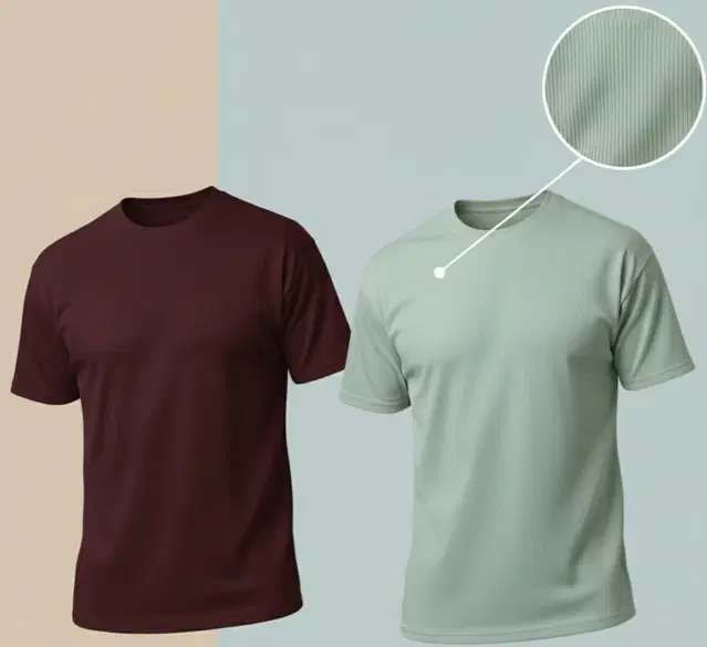 Polyester Round Neck T-shirt for Men, Multicolour, Pack of 2 (XL)