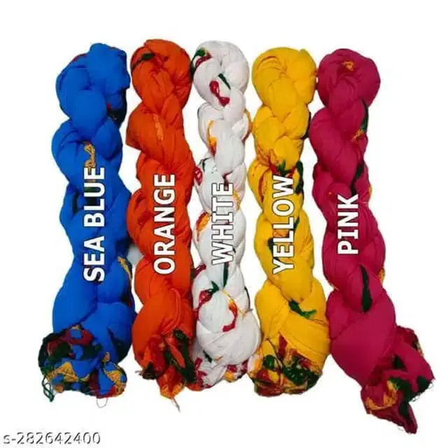 Dupatta for Women, Pack of 5 (Multicolor, 2 m)