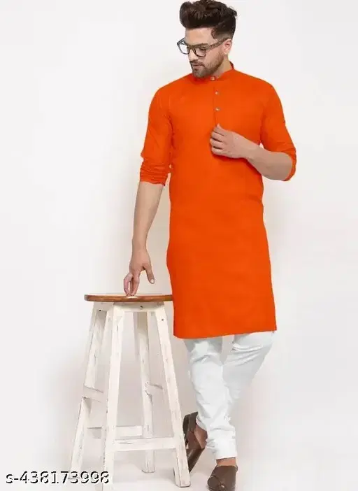 Kurta For Men, Orange (XL)