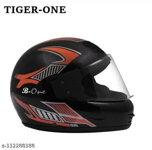 Full Face Helmet for Men & Women, Black & Orange
