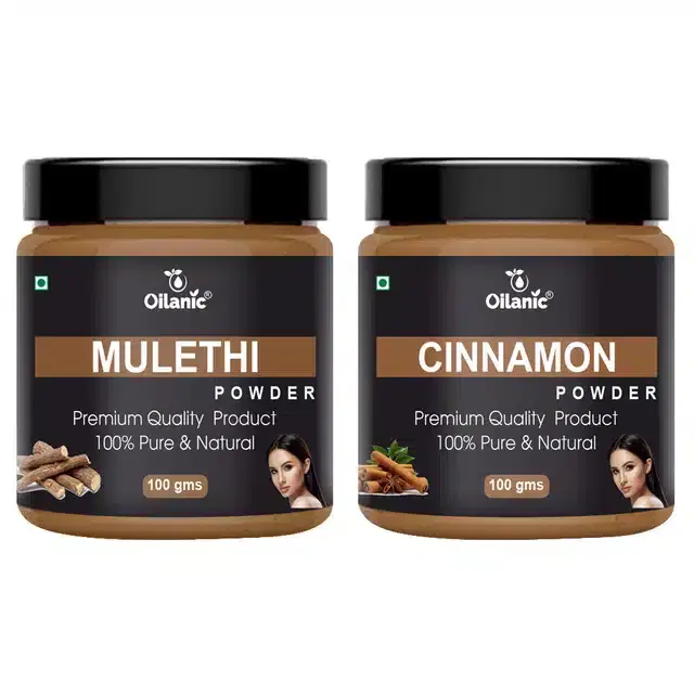 Natural Mulethi & Cinnamon Powder for Skin & Hair, Pack of 2, 100 g