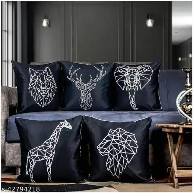 Cushion Cover for Home, Multicolor, 16x16 inches, Pack of 5