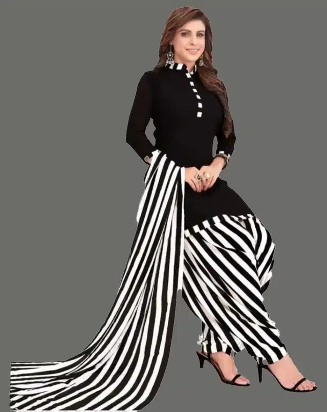 Unstitched Dress Material for Women & Girls (Black)