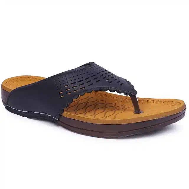 Sandals for Women (Black & Beige, 4)