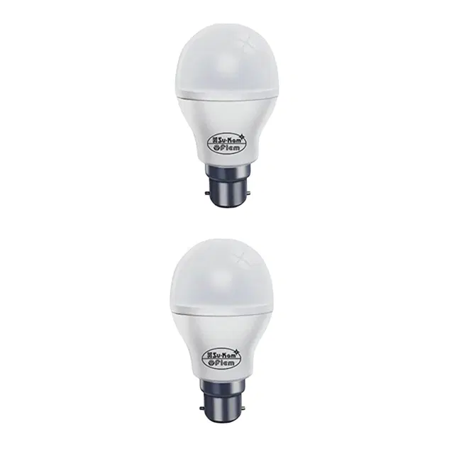 Su-Kam Fiem B22 LED Bulb , White, 9W, Pack of 2