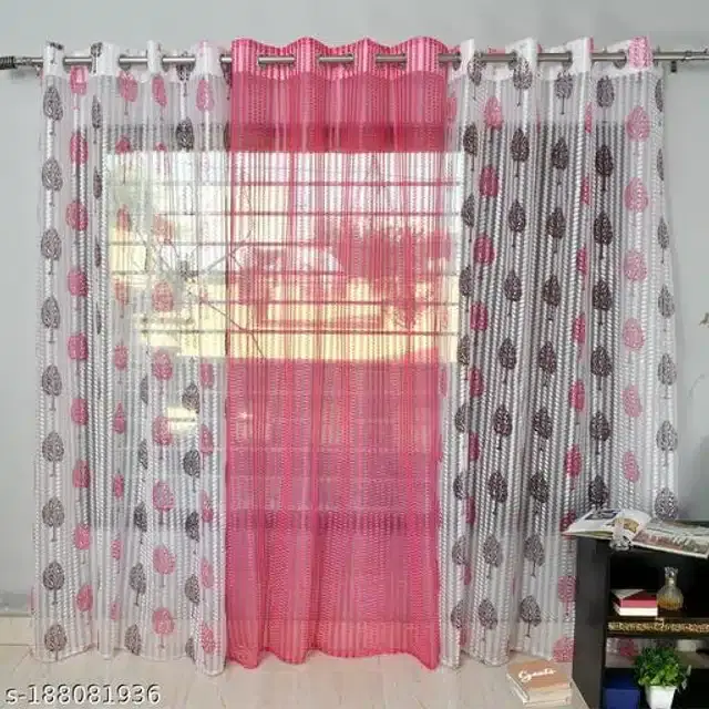 Curtains for Door, Multicolor, 5 Feet, Pack of 3