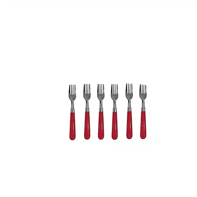 Stainless Steel Fork, Pack of 6, Red