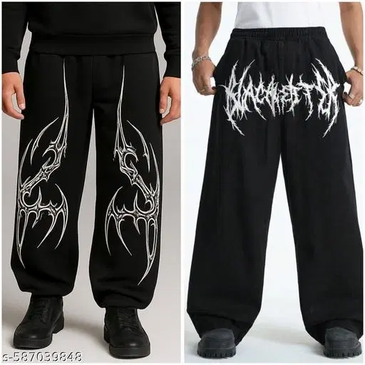 Terry Sports Pant for Men, Black, Pack of 2 (28)