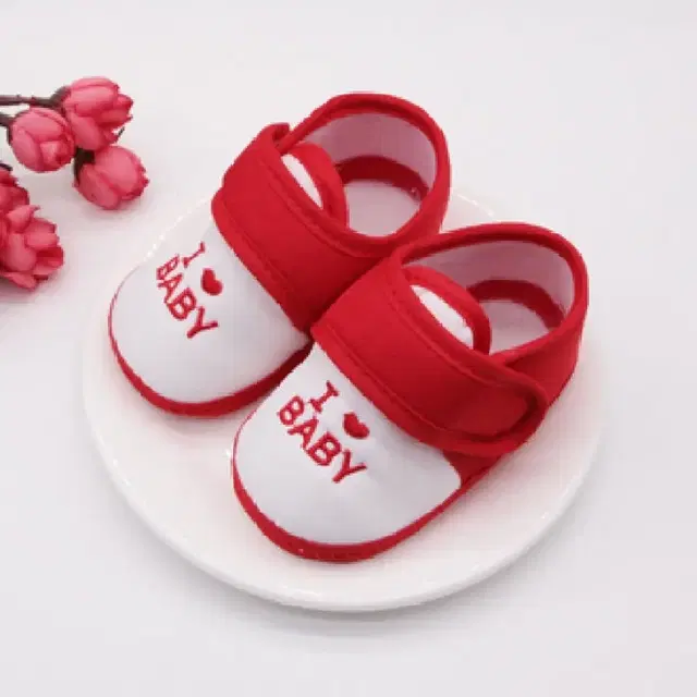 Cotton Booties for Infants (Red, 6-9 Months)