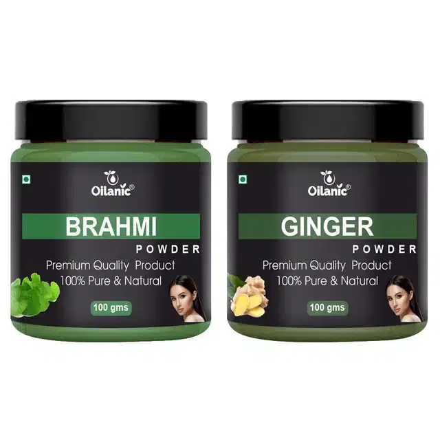 Natural Brahmi & Ginger Powder for Skin & Hair, Pack of 2, 100 g