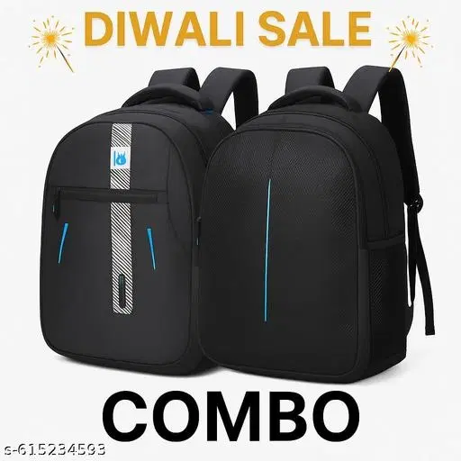 Polyester Backpack for Men & Women, Black