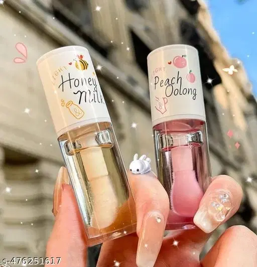 "2 Pc Honeymilk Lip Gloss Set Moisturizing And Nourishing Lip Care For Soft, Shiny Lips Natural Honeymilk Flavor Long-Lasting Hydration Perfect For All-Day Wear"