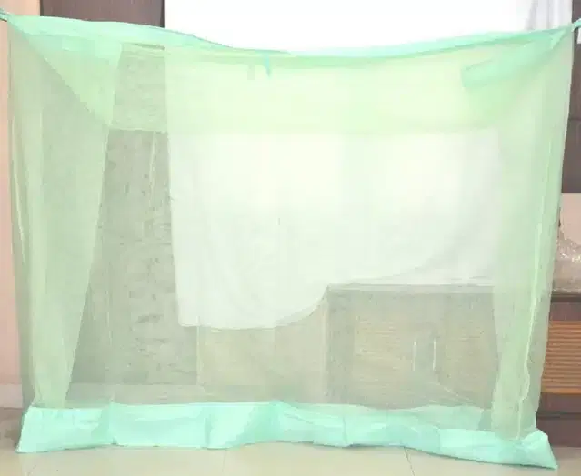 Polyester Single Bed Mosquito Net, Green, 6x3 feet